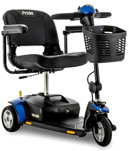 Pride Mobility Go Go Elite Traveller 3-wheel Scooter - Travel Mobility for Adults, 12 Ah Battery, 300 Lbs Weight Capacity, Blue, Seat Dimensions - 17 W x 17 D - SC40E