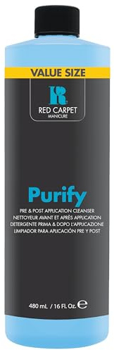 Red Carpet Manicure Purify Pre & Post Application Cleanser, Professional Nail Cleaner for Gel Polish, Removes Tacky Residue & Enhances Glossy Finish, Nail Prep & Gel Polish Cleanser, 480ml