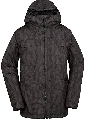 Volcom Herren Snowboardjacke Gr. L, Schwarz auf Schwarz