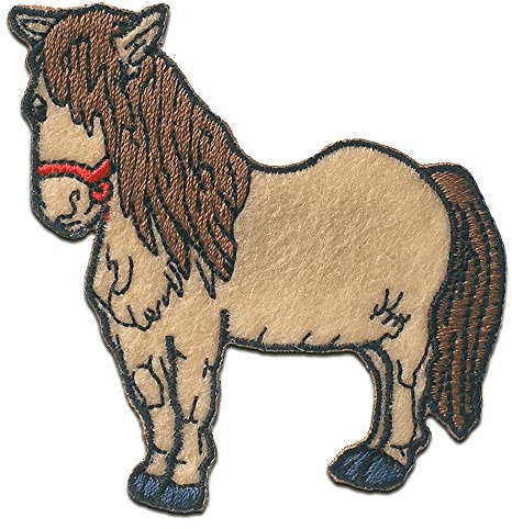 Pferd Tier - Aufnäher, Bügelbild, Aufbügler, Applikationen, Patches, Flicken, zum aufbügeln, Größe: 6,7 x 7,1 cm