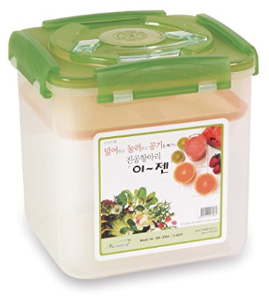 E-Jen Récipient de qualité supérieure pour kimchi, choucroute fermentation probiotique avec couvercle intérieur sous vide (vert faïence, 6,4 l)