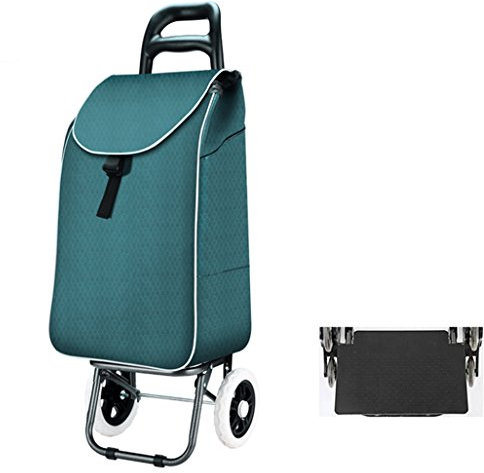 Carrello Portapacchi Pieghevole Leggero Carrello Portapacchi Pieghevole in Acciaio Inox Carrello Spesa 2 Ruote Gommapiuma Eva Spinta Pieghevole, Carrelli Pull con Deflettore A Prova di Perdite