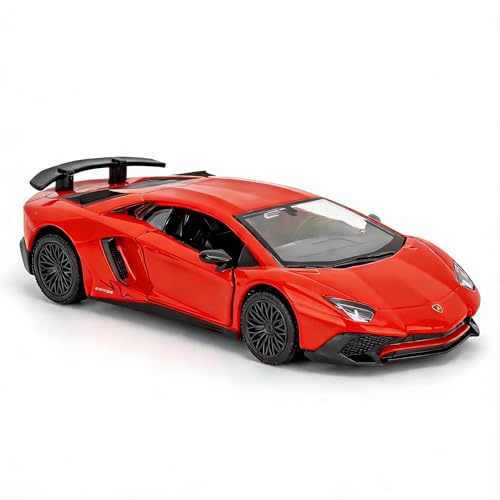 TGRCM-CZ 1/36 Scale Lamborghini Aventador LP700-4 Casting Car Model, Zinc Alloy Toy Car for Kids, Pull Back Vehicles Toy Car for Toddlers Kids Boys Girls Gift (Red)