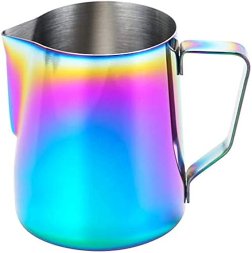 POEFT 600ml brocca per schiuma di latte in acciaio inossidabile placcato, brocca per caffè espresso per schiuma di latte, tazza per latte art - placcatura a colori
