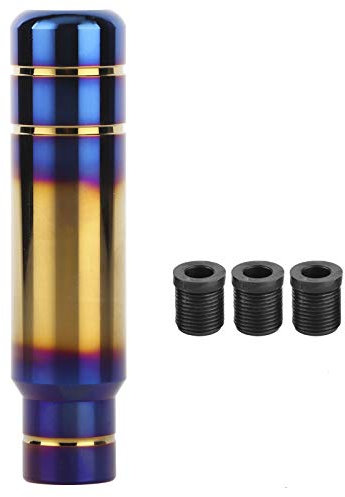 Fydun Car Gear Shift Knob, Burnt Blue Gear Lever 5.1inches 13CM Aluminum Interior Decoration Gear Shift Knob Shifter with 3 Adapters Universal for Car
