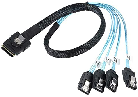 Bolwins H72S Mini SAS SFF 8087 36P auf 4x SATA 7pin Adapter-Kabel – 1m Festplatten-Splitter-Kabel für Datenübertragung, Hochgeschwindigkeits-Datenkabel für Festplatten