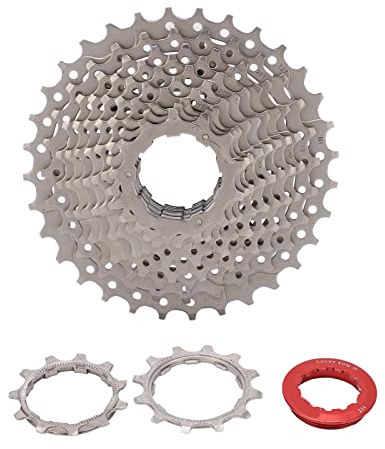 Yuecoom 12-Fach 32T leichtes Fahrrad-Schwungrad, Hohle Nickel-Chrom-Stahl-Fahrradkassette, Kassetten-Schwungrad-Radsportzubehör für Mountainbike-Rennrad