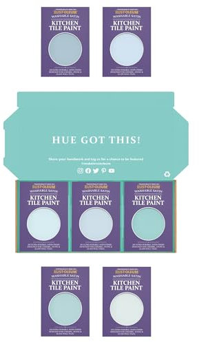 Rust-Oleum Kitchen Wall Tile Paint in Satin Finish – Soft Blues Tester Box