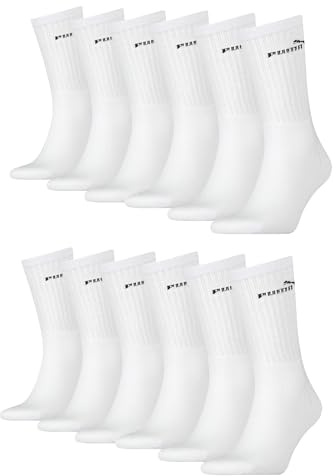 PUMA Unisex Crew tennisstrumpor sportstrumpor strumpor för kvinnor män 12 par
