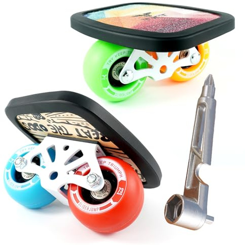 TKT FreeSkates - High Resilience Free Drift Board - Maple Deck Drift Shoes with Edge Protector - High End Bearing Portable Outdoor Free Drift Plate (Colored)