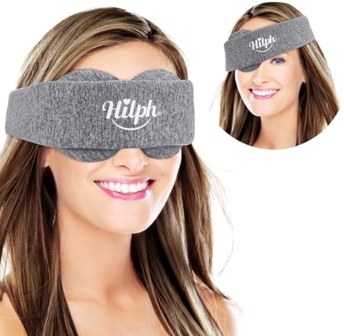 Hilph Antifaz térmico para ojos secos y orzuelo, compresa húmeda extraíble, antifaz térmico microondas para blefaritis, picazón, fatiga ocular - Gris
