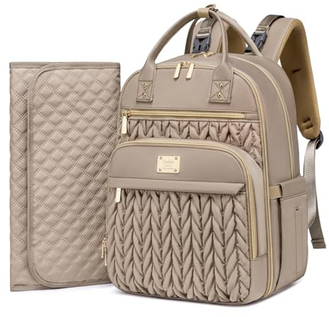 Tealari Diaper Bag Backpack,Stylish Baby Diaper Bag,Waterproof Travel Diaper Backpacks Baby Bags with Changing Pad,Stroller Straps,Insulated Pockets (Khaki)