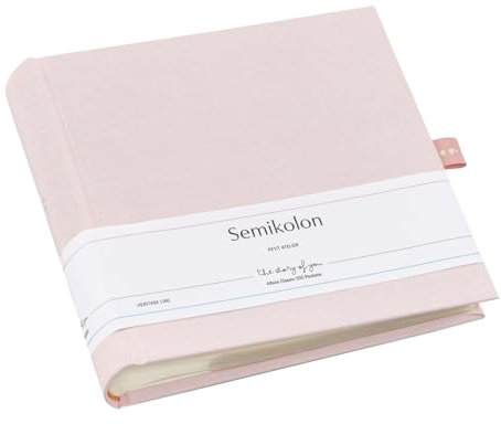 Semikolon 371948 200 Classic Album - Pocket 23 x 22,5 cm - 100 Seiten cremefarben, für 200x 10x15 Fotos - Cotton Candy rosé