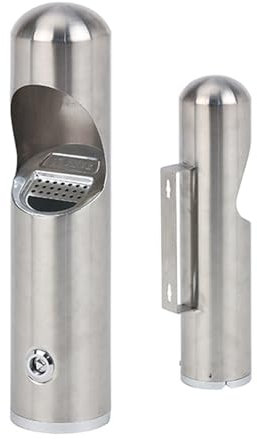 Silver,BURLOE Väggaskkopp för utomhusbruk, väggaskkopp rostfritt stål utomhuscigaretter kreativa offentliga rökfria askfat rökkärl