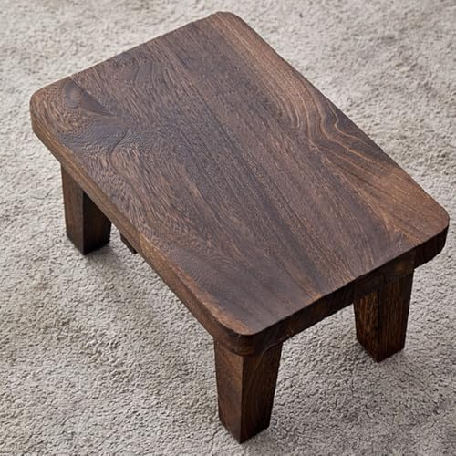 ZIJIREN Poggiapiedi in legno, sgabello da tavolino, sgabello da scarpe, tavolo per piante, fasciatoio per scarpe, sgabello in legno massello, sgabello basso, panca, sgabello basso portatile (forma K)