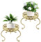 YAYODS 2 soportes para flores, soporte para plantas, color dorado, 25 cm, taburete para flores, mesa de metal, taburete para plantas, elevador, taburete para plantas, decoración de balcones, patios