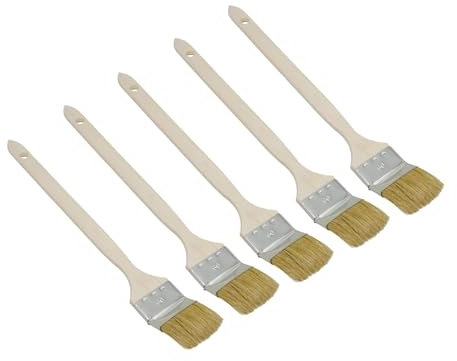 5 x Handelskönig Heizkörperpinsel 60 mm Langpinsel Eckpinsel Streichwerkzeug Pinsel Malerpinsel helle Borste