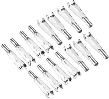 sourcing map 15Pcs Metal Clevis Quick Link M2 Thread Steel Clevis Self Locking Clip Fixing Wing for RC Airplane Car Helicopter Model Replacements, 2mm x 25mm