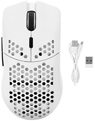 Wireless Gaming Mouse 2.4GHz Wireless Mouse Portable Computer Games Mouse Mini Mouse PC Mice 3600 2400 1600 800 DPI Adjustable, 6 RGB Backlight Modes to Create Cool Game (White)