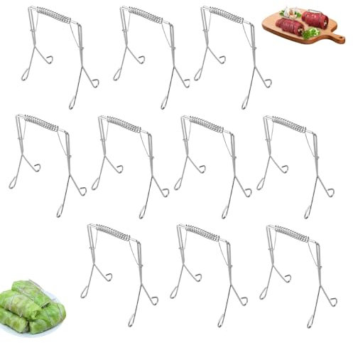 10 Mollette per Rouladen Fermagli per Involtini in Acciaio Inossidabile Clip per Involtini di Cavolo Adatti per Grigliare e Cucinare