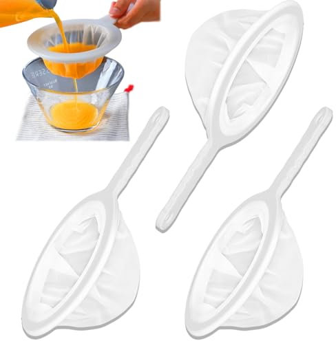3 PCS Fine Mesh Sieves and Strainers Set, Small Sieves for Cooking, Ideal for Filtering Soy Milk Juice Coffee Rice Milk Perfect for Kitchen Restaurant Cafe Bakery Use