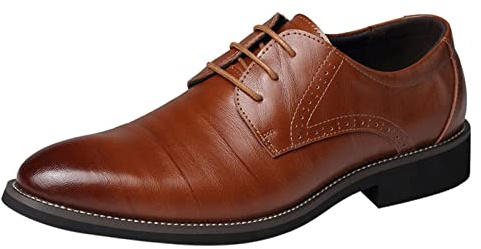 Zapatos de traje Oxford para hombre, zapatos de cuero, zapatos de cordones, zapatos de boda, zapatos de negocios, oficina, vestido, 39-48, Amarillo E., 48 EU