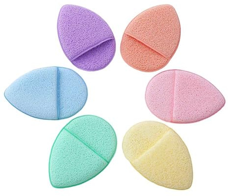 Pack de 6 esponjas faciales de colores, almohadillas exfoliantes reutilizables para limpieza profunda de poros y puntos negros, limpieza diaria del rostro, desmaquillante
