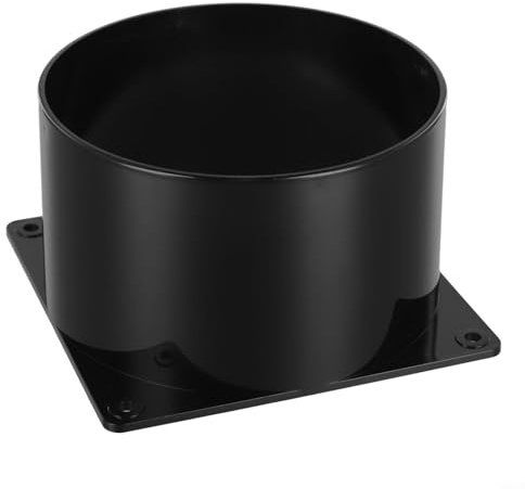 Yhenlovtt Raccord à bride murale en ABS pour tuyau de ventilation et conduit d'air, raccord rond de 75 à 120 mm, flux d'air lisse, matériau haute résistance, raccord noir pour intérieur (120 mm)