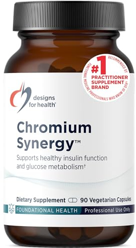 Designs for Health Chromium Synergy - Non-GMO Chromium Nicotinate Glycinate Chelate Supplement with Vanadium, Vitamin D, Manganese, Zinc + Taurine - Cinnamon Powder Base (90 Capsules)