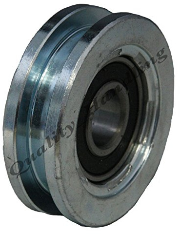 Parnells - 1 Stück 60 mm Schiebetürrad - 6202rs Kugellager + M10 x 55 Bolzen und Muttern - Stahlrolle mit Quadratischer Nut, U-Form - 17 mm Breite, 23 mm Buchsen, 6,5 mm Nutgröße, 100 kg