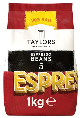 Taylors of Harrogate Espresso Coffee Beans, Roast 5, 1 kg Bag (Pack of 1)