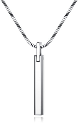 COAI Men's Tungsten Necklace, Bar Necklace for Men, Snake Chain 22