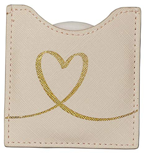 Draeger Taschenspiegel, rund, zum Mitnehmen, Geburtstag, für alle Anlässe – Maße 8,5 cm x 8 cm, Herz-Motiv