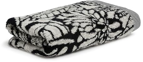 Möve Brooklyn Botanic Handtuch 50 x 100 cm aus 85% Baumwolle / 10% Viskose / 5% Leinen, Nature/Black