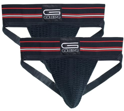 Golberg – Men 3” Wide Band Classic Athletic Supporter – Performance Jockstrap Elastic Waistband - Solid Color - Stretch Mesh