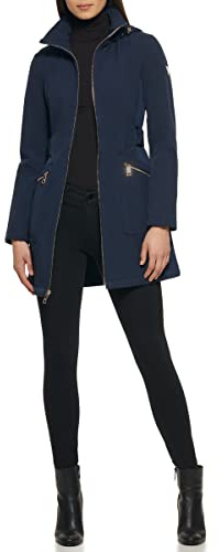 GUESS Women's Softshell Coat Giacca di Transizione, Marina Militare, S Donna