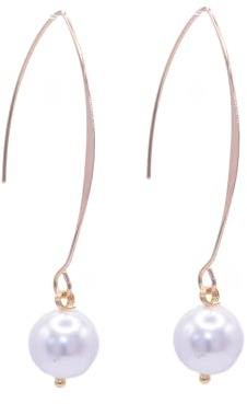 NILUXE DESIGN - Orecchini Perla Donna con Gancio Placcato in Oro 14k - Orecchini con Perle Coltivate - Orecchini con Perle e Gancio Dorato - Orecchini Pendenti con Perle - Ideali da Regalare