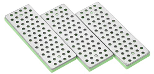 PATIKIL Pietra diamantata, 70 mm, grana 1000, extra fine, per sci, snowboard, 3 pezzi, affilatrice per bordi e bordi diamantati, colore: verde