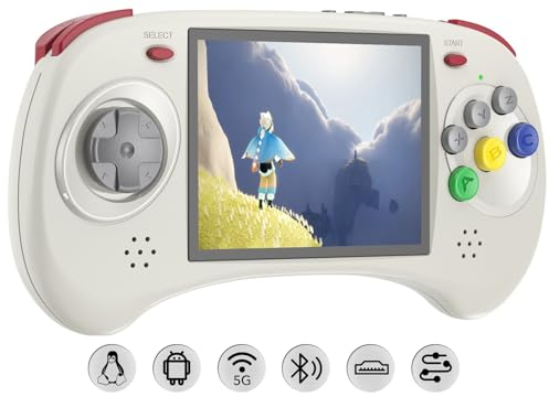 RG ARC D Retro Handheld Spielkonsole , Dual OS Android 11 and Linux System with 128G SD Card 4541 Games Support 5G WiFi 4.2 Bluetooth Moonlight Streaming and HDMI Output(Gray)
