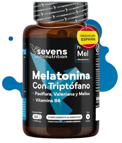 Melatonina Pura 1,9 mg con Triptófano - Pastillas para dormir bien - Liberación Prolongada Bicapa – 120 Cápsulas para 4 meses - Ayuda a conciliar el sueño profundo – Con Valeriana, Pasiflora y Melisa