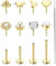 Chriscoco 20G G23 Titan Tragus Piercing Gold Labret Piercing Nasenpiercing Stecker Lippenpiercing CZ Opal Herz Piercing Ohr Monroe Medusa Piercing Helix Piercing Jewellery 6/8/10/12MM