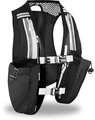 Suvistar 5L Running Vest – Lightweight Trail Hydration Vest with 3 Water-Resistant Pockets, Phone Holder & Hydration Pack Storage – Hydration Backpack for Running, Cycling, Hiking & Marathon