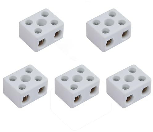 BORDSTRACT 5Pcs 2 Way Ceramic Terminal 60A 250V