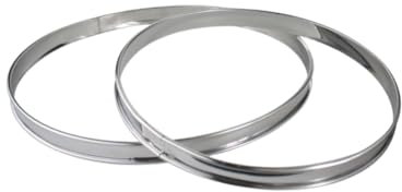 Artime - Lot de 2 Cercles à Tarte Ronds en INOX, Ø24 cm et Ø28 cm, Cercle Pâtisserie, Moule à Tarte sans Fond, Accessoire Pâtisserie Maison