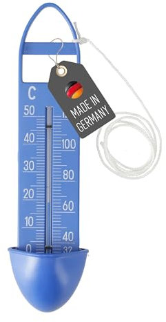 Lantelme Termometro per piscina affondante con mestolo e cavo per misurare la temperatura dell'acqua in profondità, indicatore di temperatura 0 °C e 50 °C o 32 °F e 120 °F | termometro analogico per