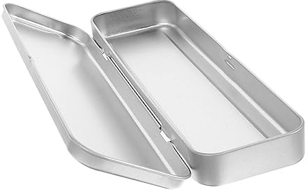 DOITOOL Estuche Metálico Rectangular para Lápices y Bolígrafos, Caja de Hojalata Espacio para Suministros de Papelería, Tamaño 21,5x6x2 Mm, Adecuado para Uso en Escuela y Oficina