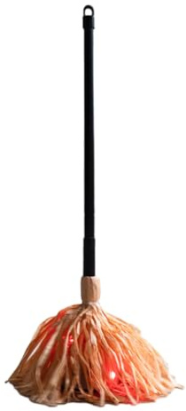 Generico Scopa Rotante per Halloween | Scopa da Rotante con Luci - Decorazione Illuminata a Batteria per Esterni Portico Cortile Parcheggio