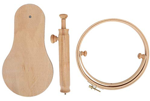 Supporto per telaio rotondo per telaio da ricamo, forniture portatili per punto croce in legno con base regolabile e supporto per cucito su letto o tavolo