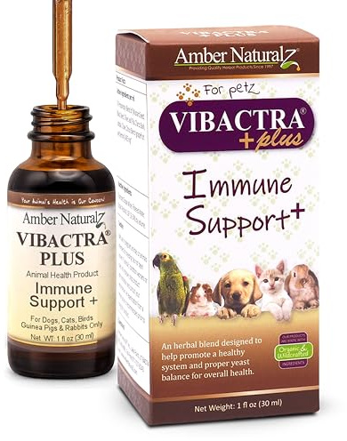 Amber NaturalZ Vibactra Plus for Pets, Immune Health & Yeast Balance, 1 OZ