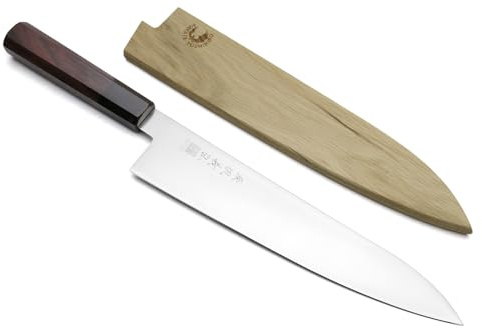Yoshihiro AUS10 Ice Hardened Stainless Steel Wa Gyuto Japanese Chef Knife Rosewood Handle (8.25(210mm))